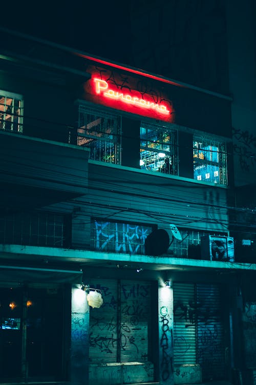 Neon Signage on a Building