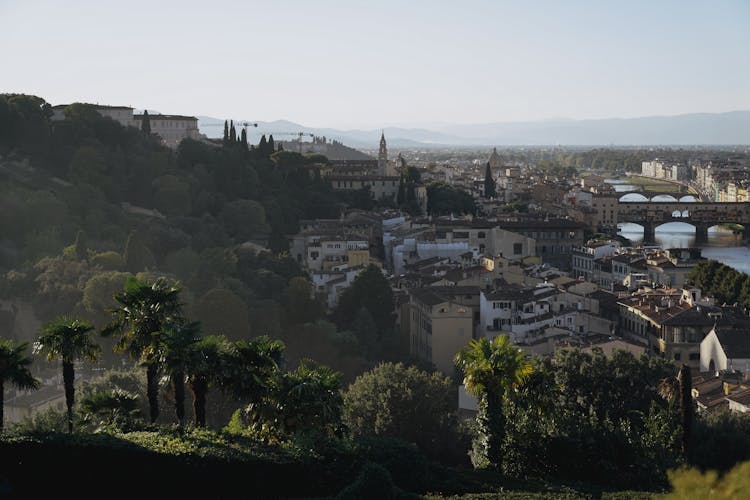 High Angle View Of Florence Italy Skyline