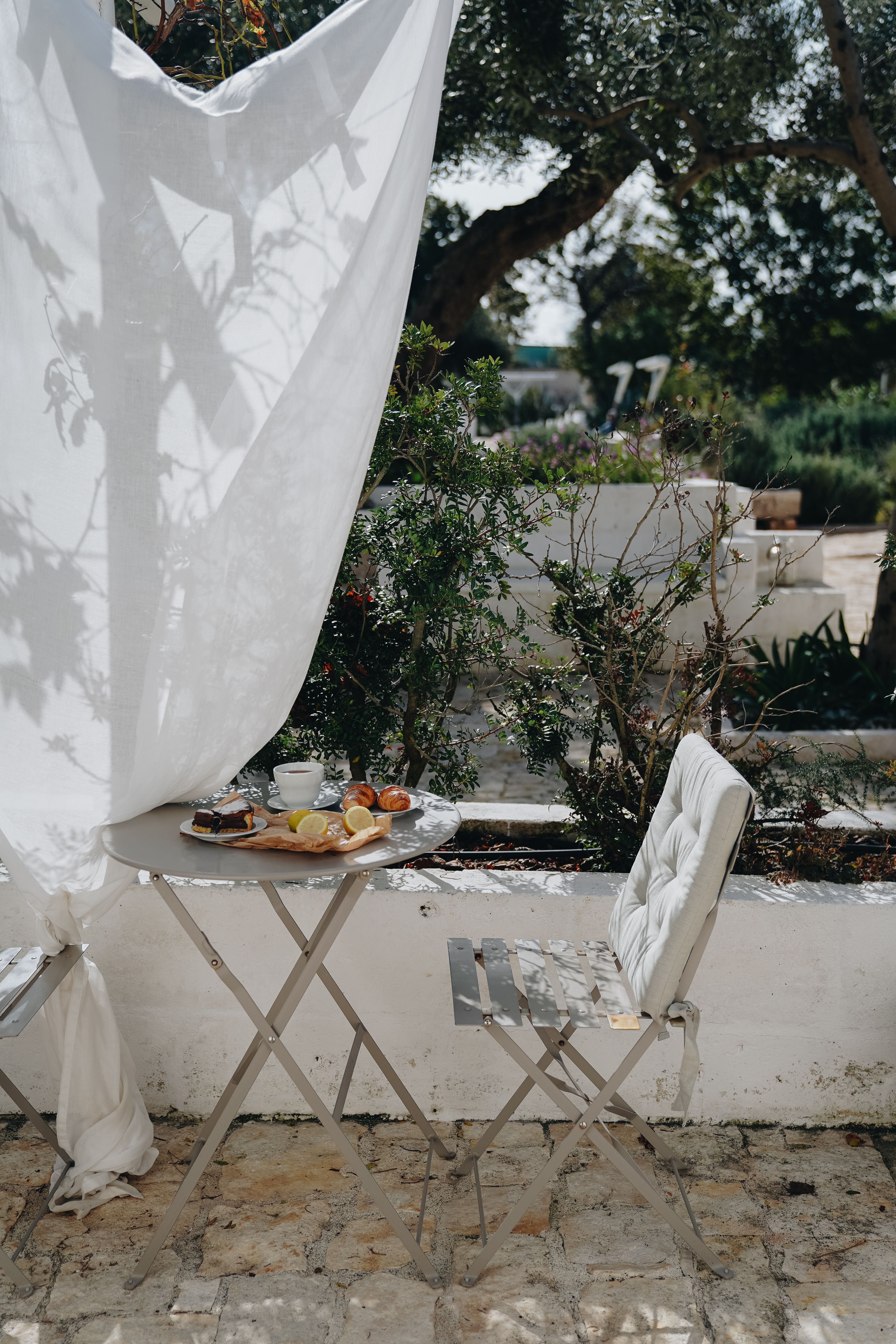 Morning breakfast on the garden terrace