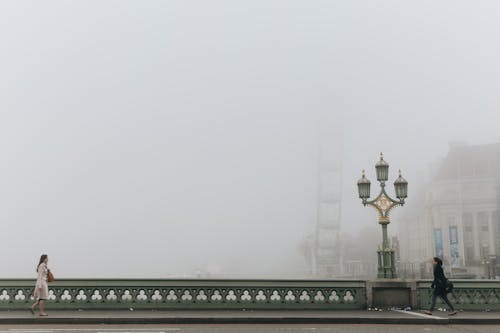 View Of A Bridge On A Foggy Day