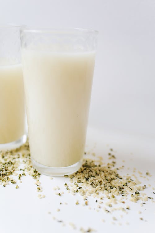 Free Milk in Clear Drinking Glass Stock Photo
