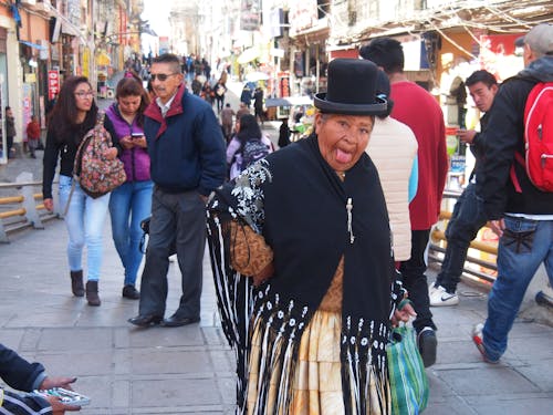 Free stock photo of bolivia, candid photo, funny woman