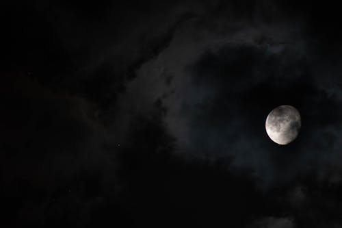 Free stock photo of clouds, moon, night