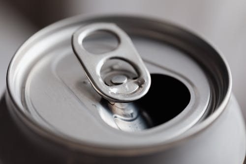 Free Open grey metal soda can Stock Photo