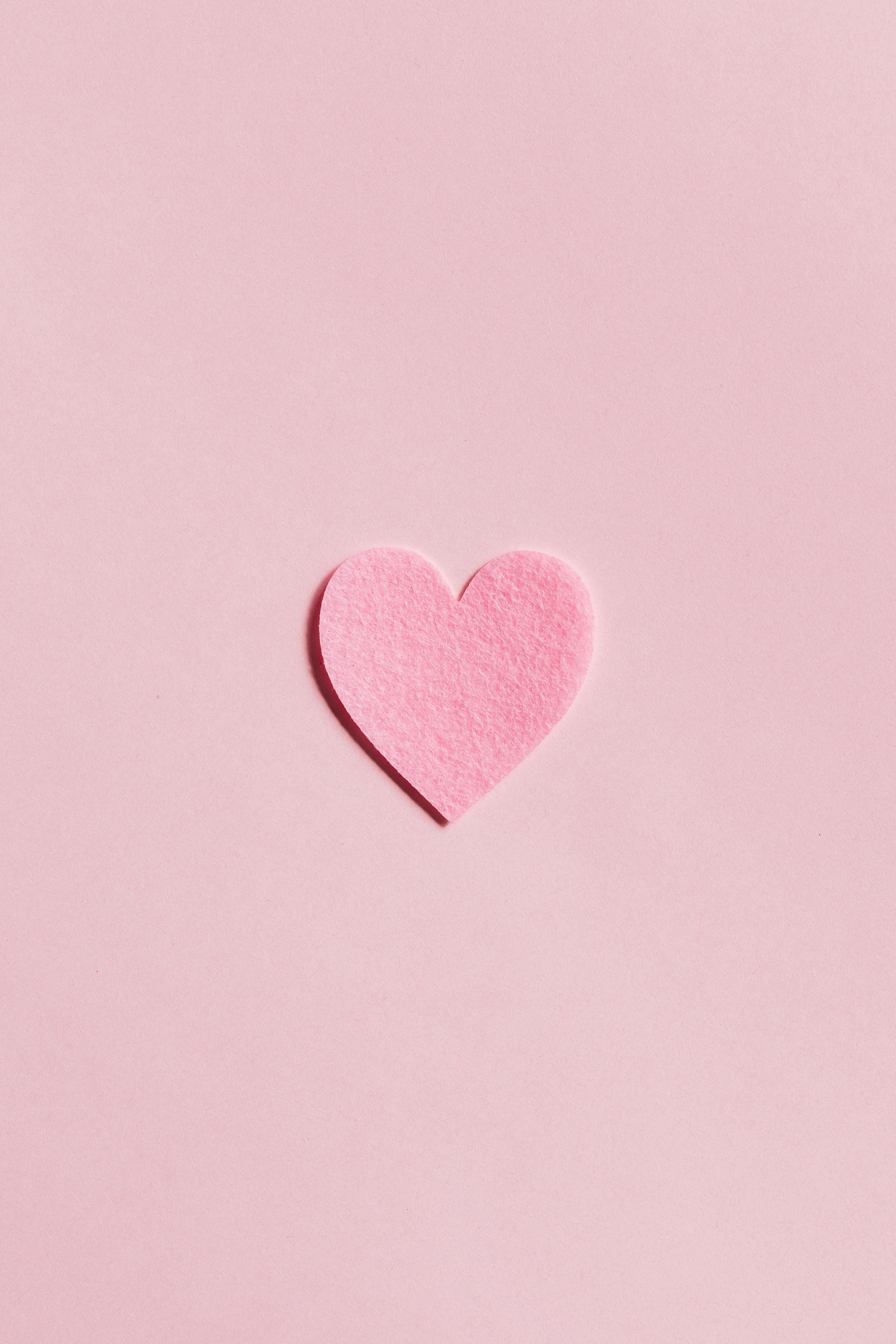 Paper Heart On Light Pink Background Free Stock Photo