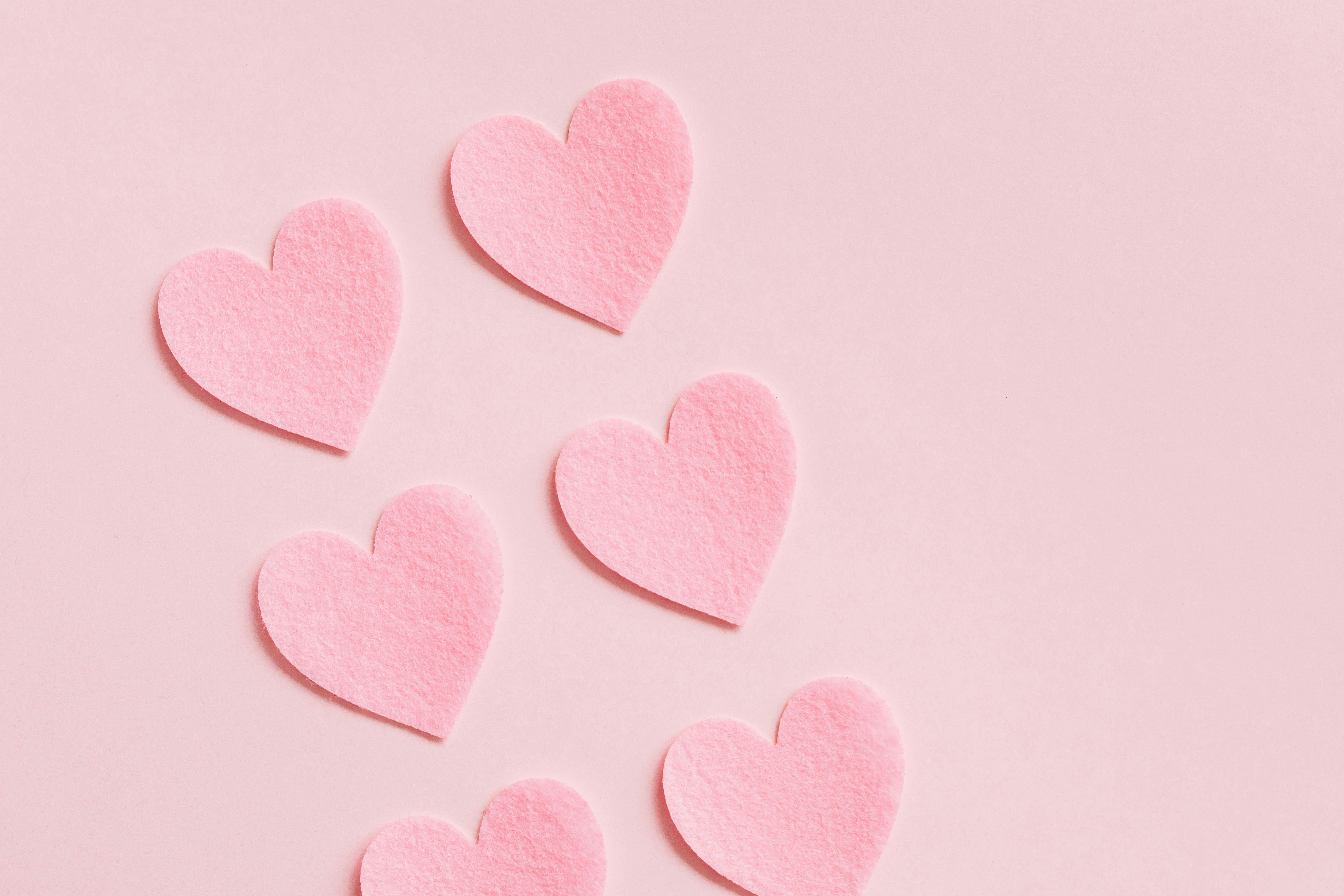 Paper Heart on Light Pink Background · Free Stock Photo