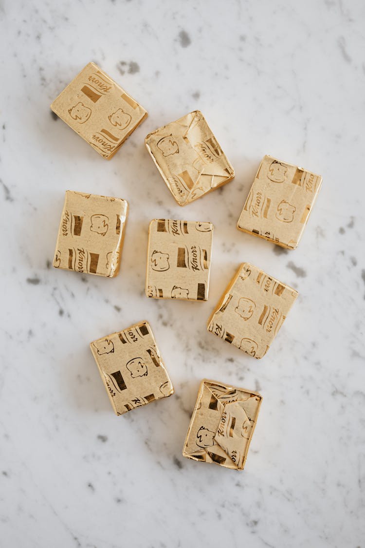 Bouillon Cubes Lying On Kitchen Table