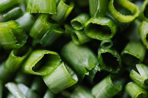 Fresh green onion prepared for salad