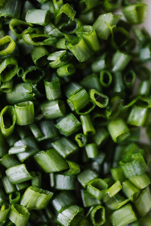 Freshly chopped green onions with bright color and texture — ready to season for the scallion pancake filling