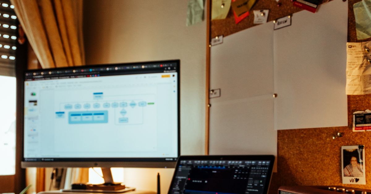 Person working from home with a laptop