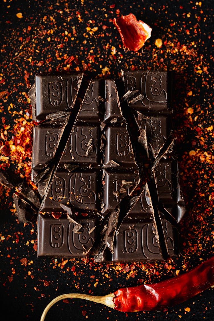 Crushed Dark Chocolate Bar With Spices