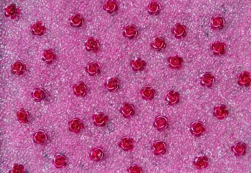 Pink Beads in Close Up Shot