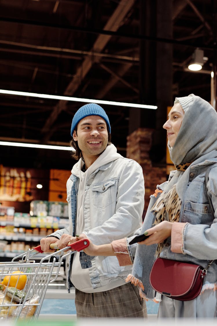 Couple With A Shopping Cart