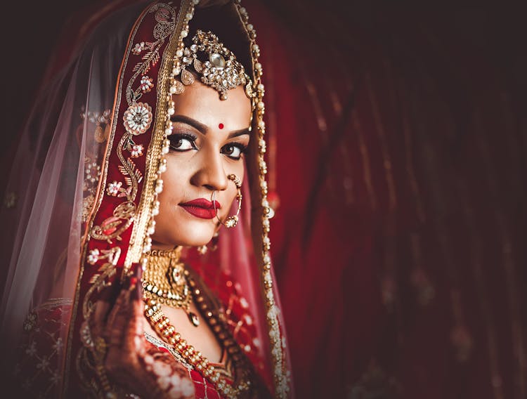 Portrait Of A Woman With Bridal Jewelry