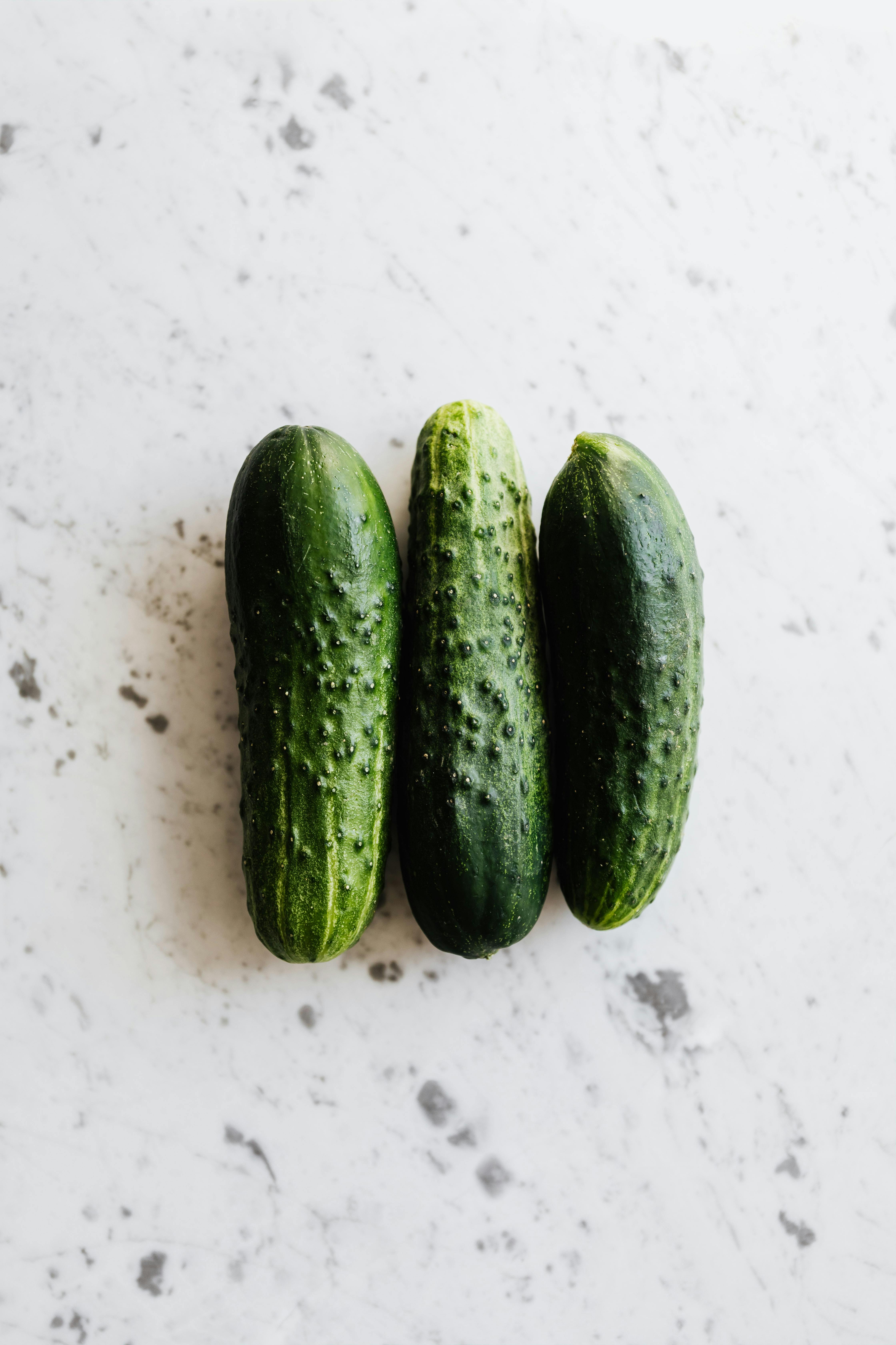 Cucumber flatlay. Wallpaper background texture. Metal Print by Slaviana  Charniauskaya - Pixels