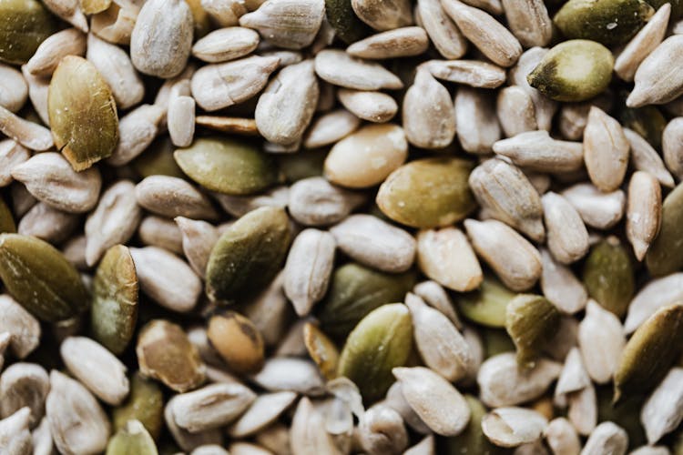 Pile Of Different Pumpkin Seeds