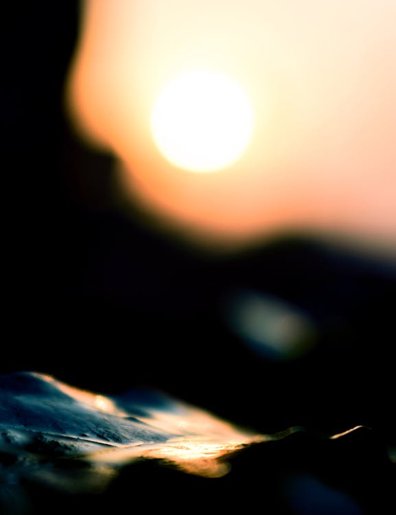 Sunset Reflection on a wet leaf