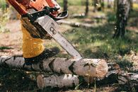 Photo of Person Using Chainsaw