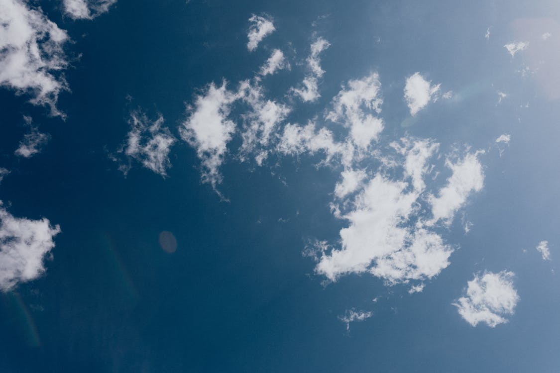 Blue sky with thin white clouds