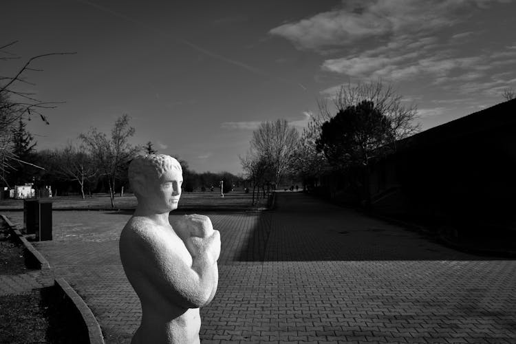 A Statue In A Plaza