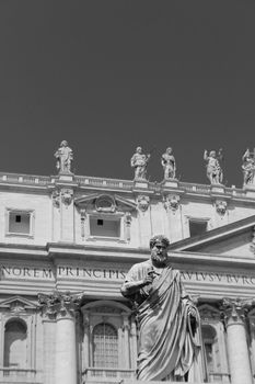 Old sculpture near Basilica of Saint Peter in Vatican