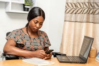 Occupied Woman using Phone