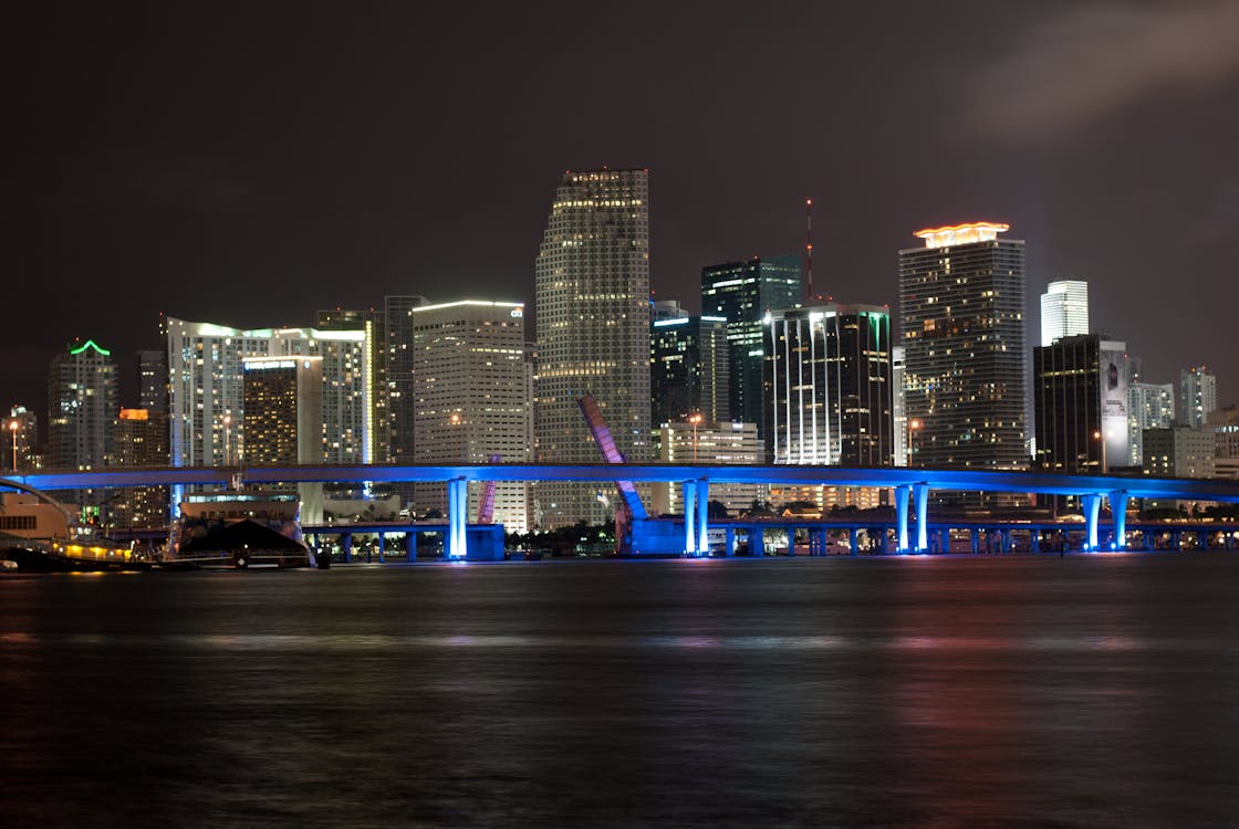 Miami cityscape at night