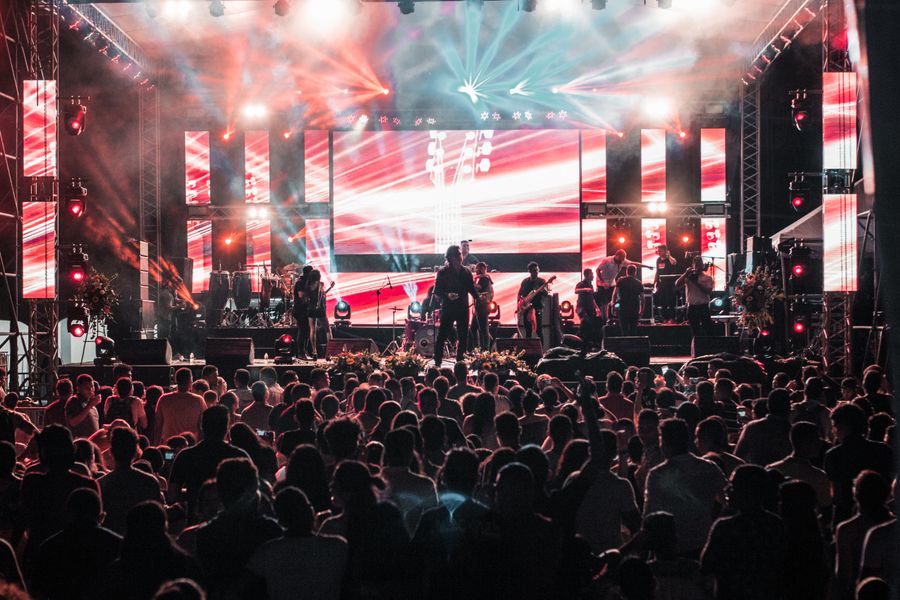 Outdoor evening concert with a live band — photo by george charry on Pexels