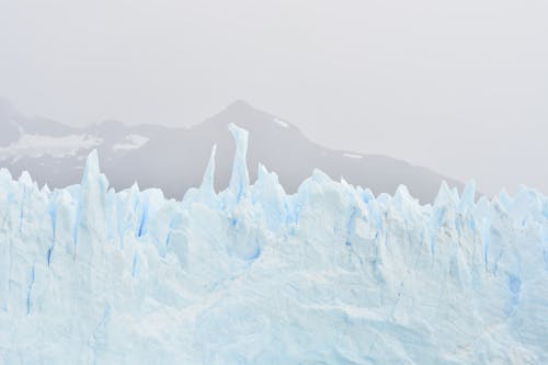 Massive glacier in frozen arctic terrain