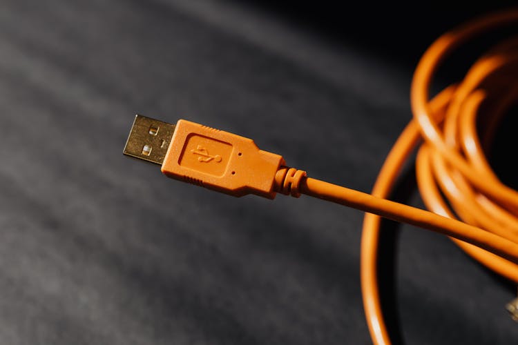 Orange Usb Cable