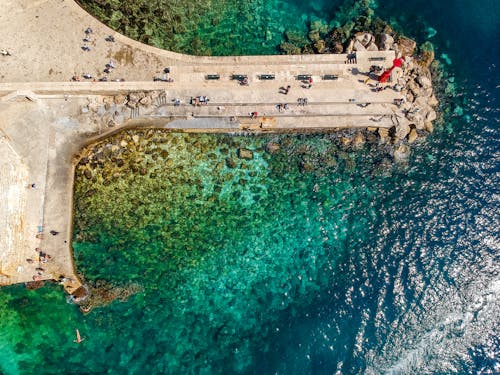 Imagine de stoc gratuită din coastă, fotografie cu drona, mal