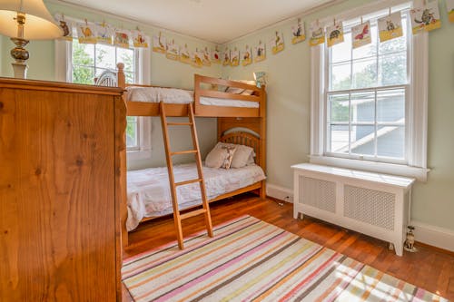 Free Double Decker Bed in the Kid's Bedroom Stock Photo