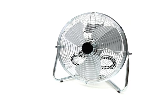 Gray Round Floor Fan