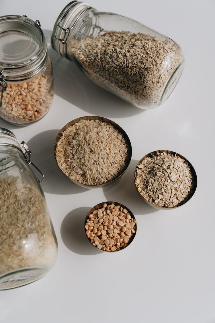 Grains In Bowls And Jars 