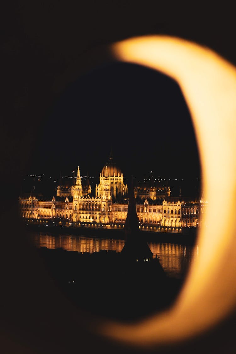 
A View Of The Hungarian Parliament Building In Hungary At Night