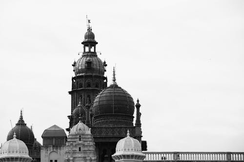 A Grayscale of the Domes of the Mysore Palace