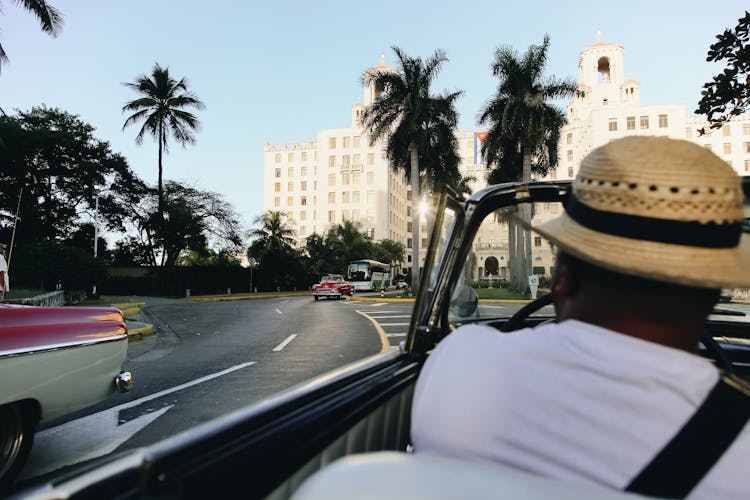 Man Driving Cabriolet