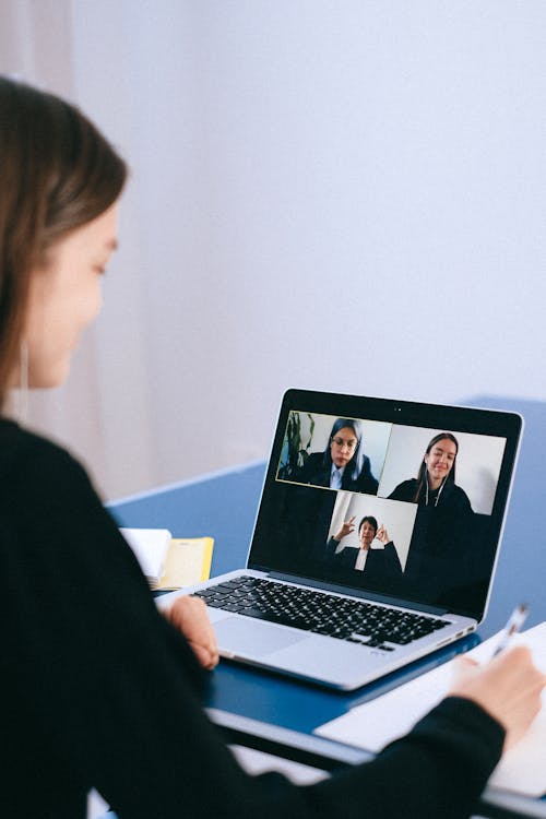 Free People on a Video Call Stock Photo