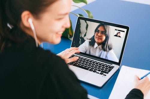 Free People on a Video Call Stock Photo