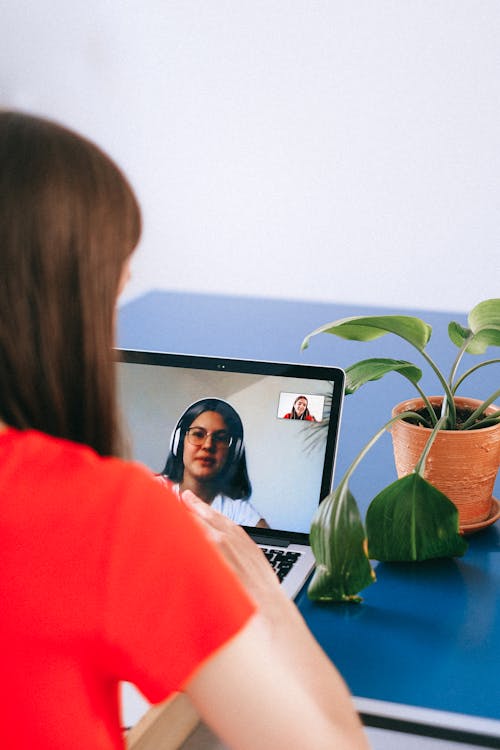 Free People on a Video Call Stock Photo