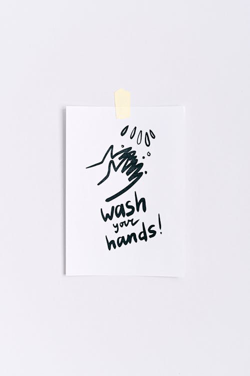 Free Drawing of Hands being Washed Stock Photo