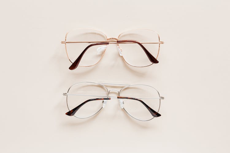 Pair Of Elegant Glasses With Optical Lenses