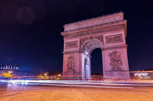 Free Arc De Triomphe during the Night Stock Photo