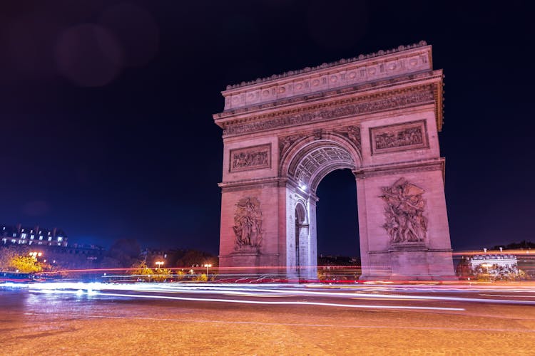 Arc De Triomphe During The Night