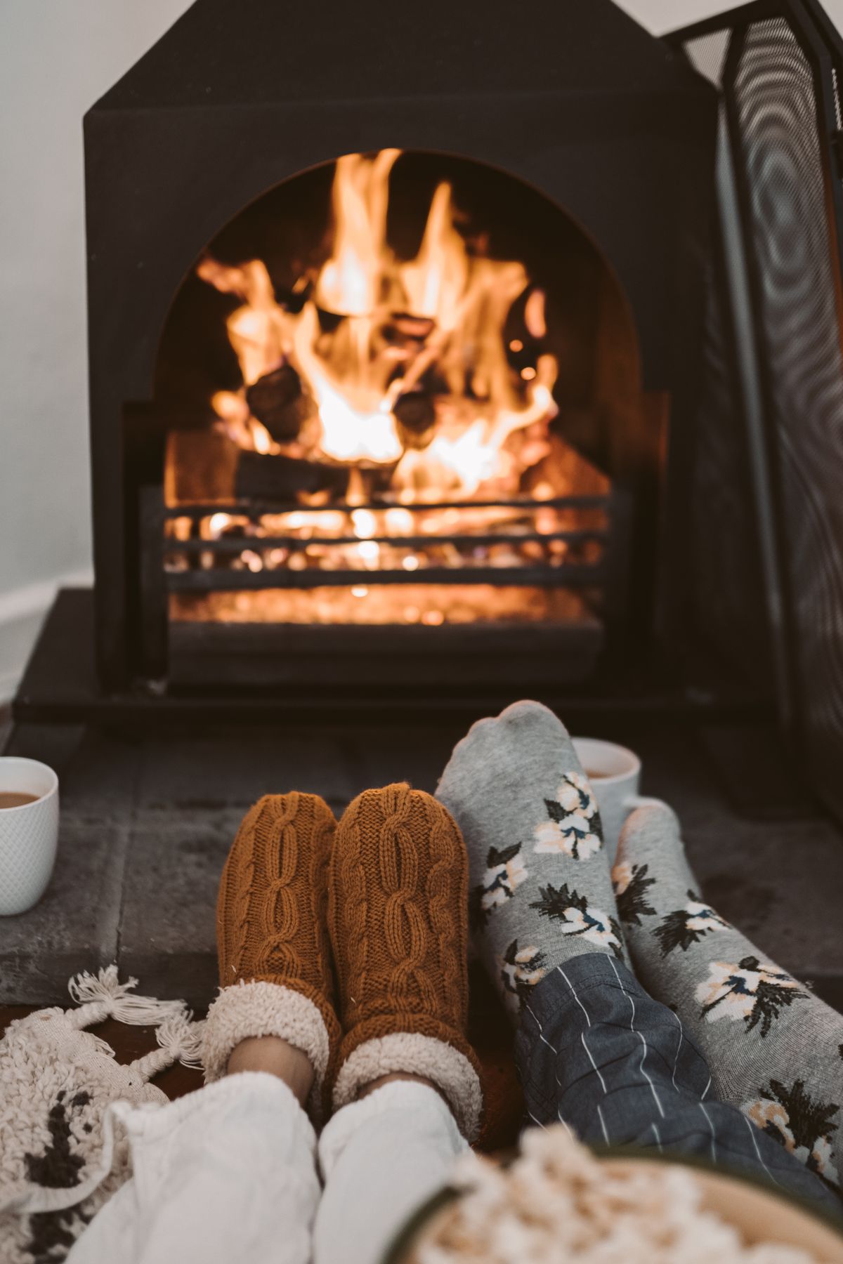 Cozy mountain home fireplace