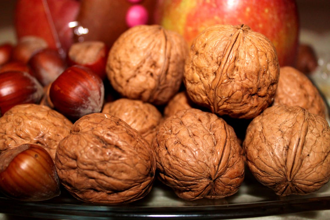 Almond Acorn and Red Apple