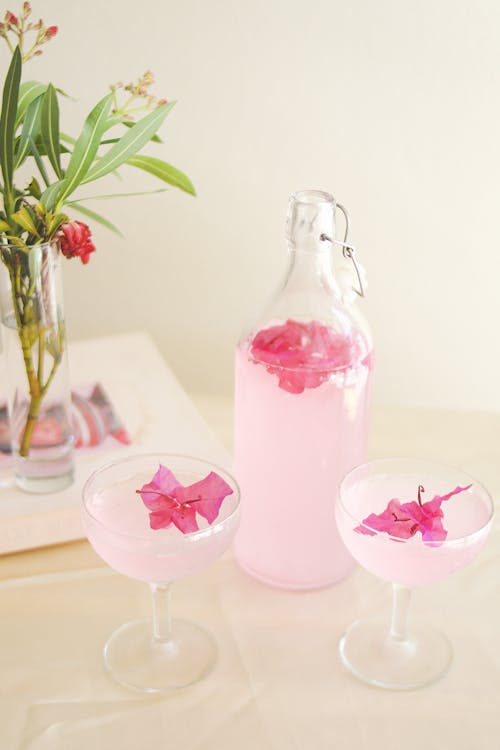 Close-Up Shot of Glasses of Beverage