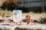 Small Artist Figurine with Miniature Painting