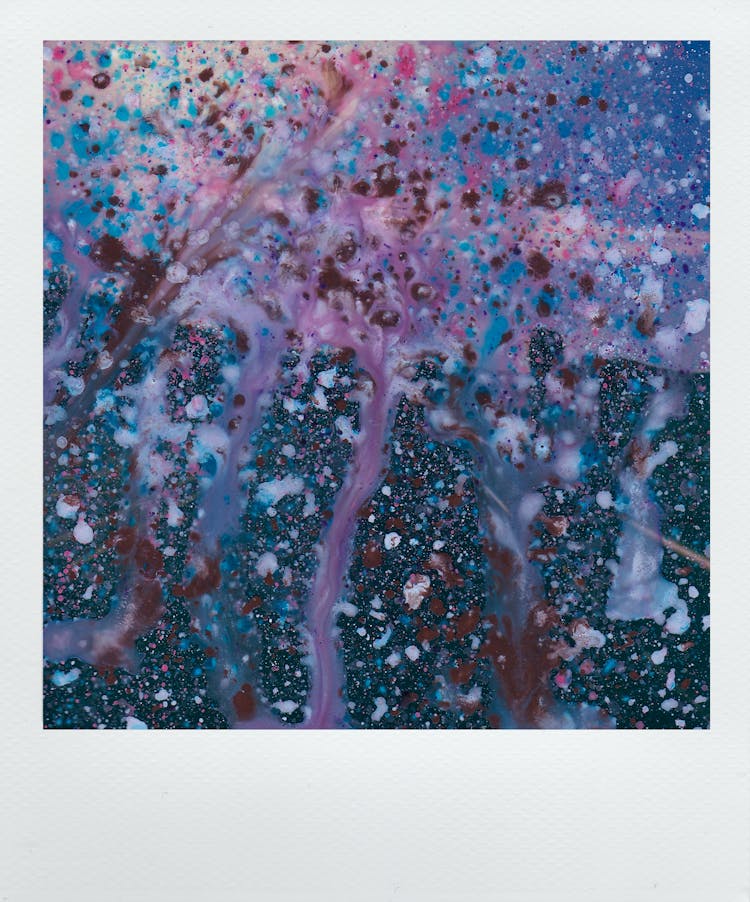 Polaroid Photo Of Marbled Paint