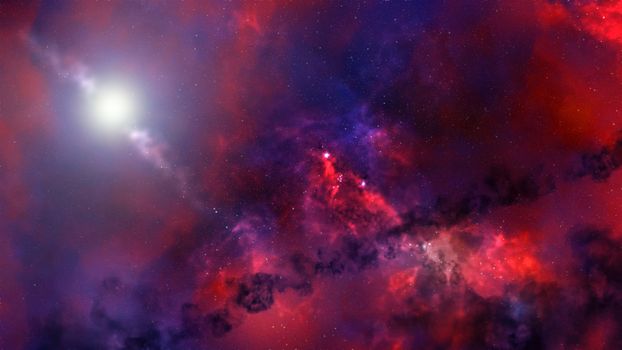 充满活力的宇宙云层和恒星，构成了太空中令人惊叹的天体壁纸